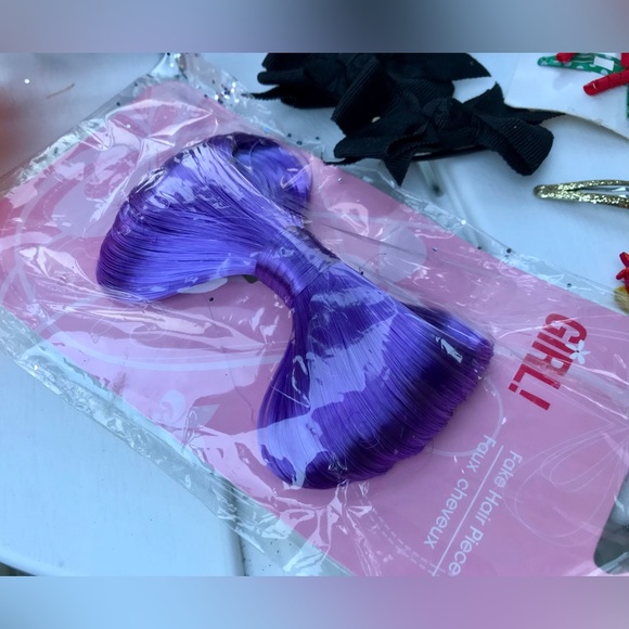 Lot GYMBOREE HARAJUKU HaIr Barrett Headbands Clips Purple Fake Hair Piece - Picture 8 of 10